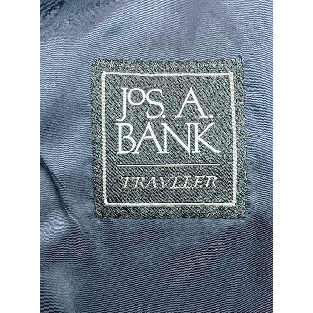 Jos A Bank Mens Traveler Suit 46R 40x27 Navy Blue Tailored Fit Wool 2 Piece Hymn - Picture 7 of 16